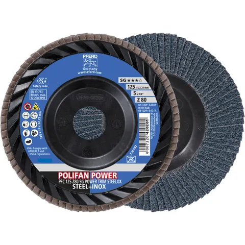 PFERD TOOLS 67772128 Fächerschleifscheibe Durchmesser 125 mm Körnung (num)=80 10 St. – Bild 1
