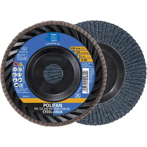 PFERD TOOLS 67771124 Fächerschleifscheibe Durchmesser 125 mm Körnung (num)=40 10 St. – Bild 1