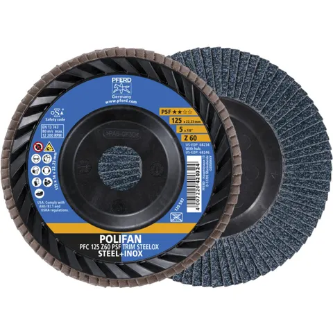 PFERD TOOLS 67771126 Fächerschleifscheibe Durchmesser 125 mm Körnung (num)=60 10 St. – Bild 1