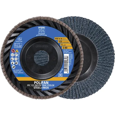 PFERD TOOLS 67771128 Fächerschleifscheibe Durchmesser 125 mm Körnung (num)=80 10 St. – Bild 1