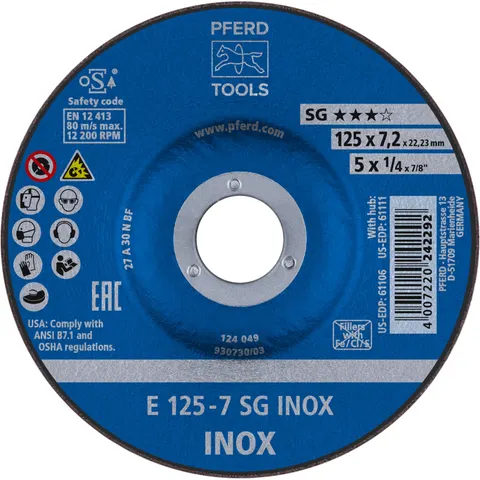 PFERD Schruppscheiben E 125-7 SG INOX (4007220470251) – Bild 1