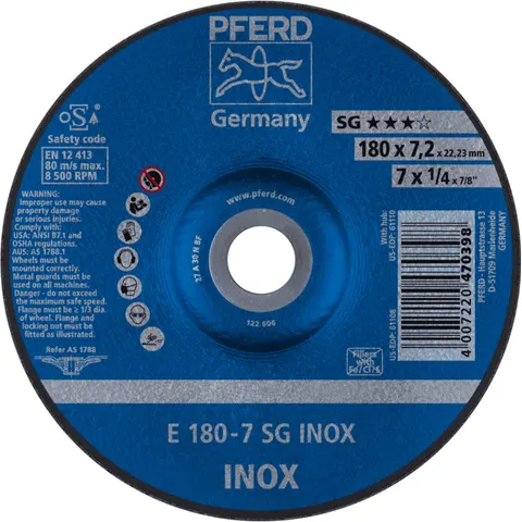 PFERD Schruppscheibe E 180-7 SG INOX (4007220470398) – Bild 1