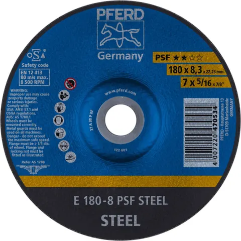 Pferd Schruppscheibe gekröpft A30PPS 178x8mm (62017834) – Bild 1
