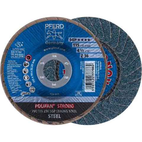 Pferd Fächerschleifscheibe STRONG gewölbt 115mm K36 (67788015) – Bild 1