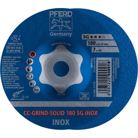 Pferd Schleifscheibe CC-Grind Solid INOX 180mm (64186180) – Bild 1