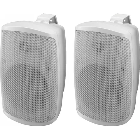 MONACOR MON WALL-05SET-W - 2-way compact box system, 100 V, 2x 30 W, active-passive – image 1