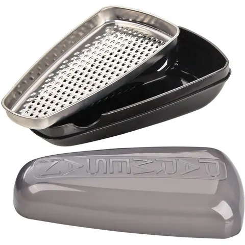 FACKELMANN® Parmesan-Box "2 in 1" – schwarz | transparent – Bild 1