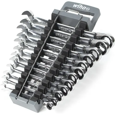 WIHA 44661 - Switchable ring ratchet spanner set, width 8-19, 13 pieces – image 1