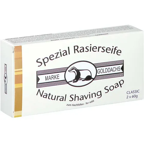 Rasierseife Classic 2er Pack Golddachs – Bild 1