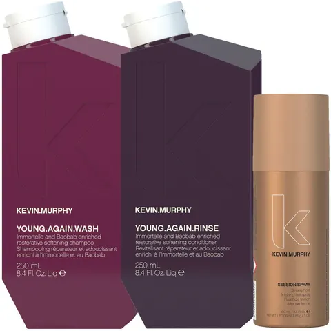 KEVIN.MURPHY YOUNG.AGAIN Set (Spray 100ml + Shampoo 250ml + Conditioner 250ml) – immagine 1