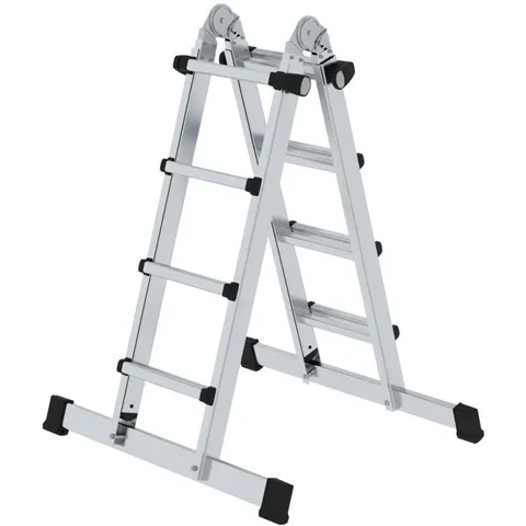 Munk Günzburger Steigtechnik MUNK Teleskopleiter mit Traverse 4x4 Sprossen – Bild 1