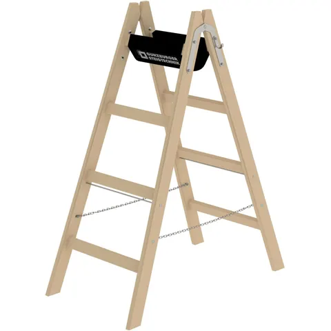 Munk Günzburger Steigtechnik MUNK Holz Stehleiter 2x4 Sprossen – Bild 1
