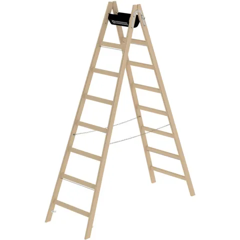 Munk Günzburger Steigtechnik MUNK Holz Stehleiter 2x8 Sprossen – Bild 1