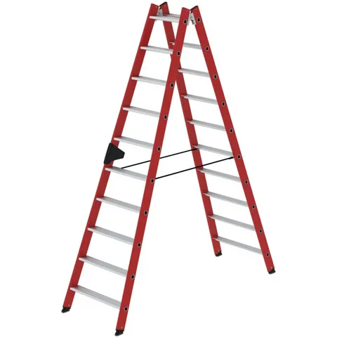 Munk Günzburger Steigtechnik MUNK Kunststoff-Stehleiter 2x10 Stufen – Bild 1