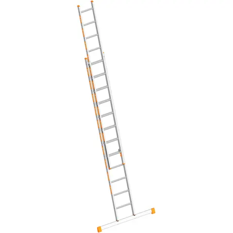 Layher Topic 1035 Schiebeleiter mit Quertraverse 2x12 Sprossen – Bild 1
