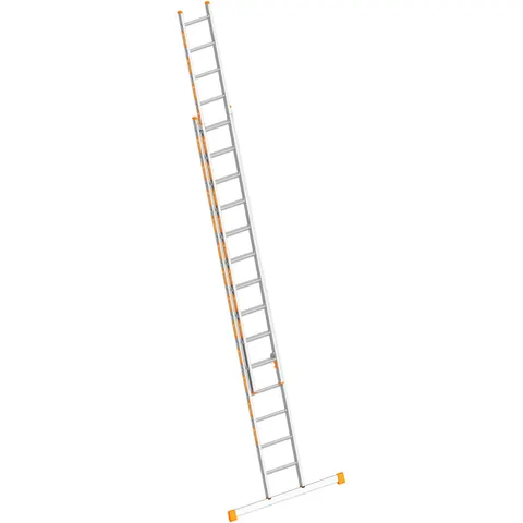 Layher Topic 1035 Schiebeleiter mit Quertraverse 2x14 Sprossen – Bild 1