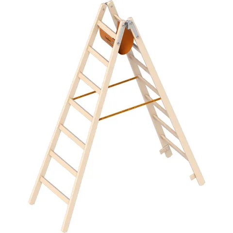 Layher 1038 Holzstehleiter 2x7 Sprossen – Bild 1