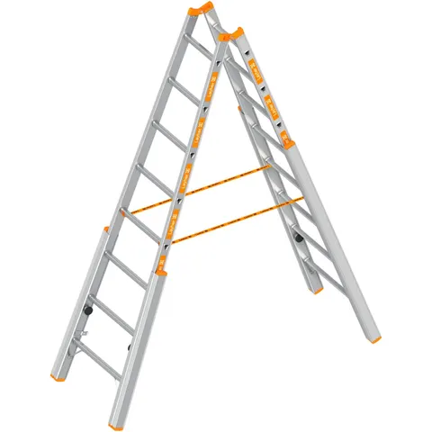 Layher Topic 1061 Treppenstehleiter 2x7 Sprossen – Bild 1