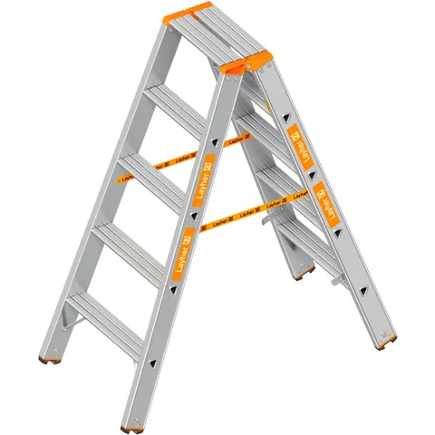 Layher Topic 1043 Stufenstehleiter 2x5 Stufen – Bild 1