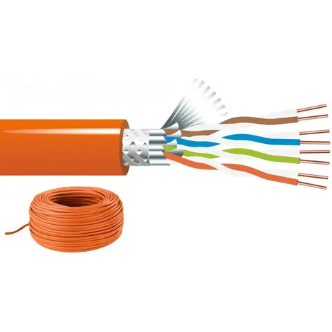 MONACOR CAT-7100A Câble Cat-7A, 100 m, S/FTP, blindage multiple – image 1