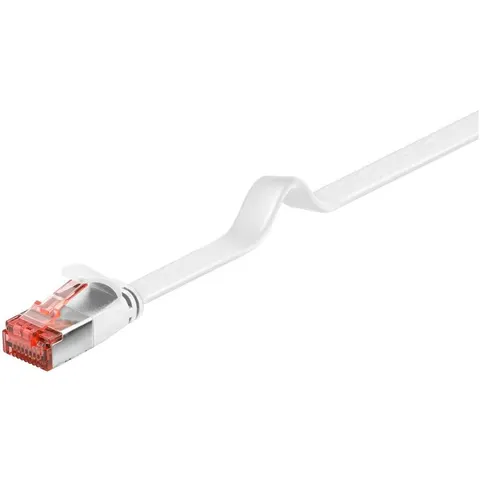 Câble RJ45 Cat6 plat blindé blanc 50cm GOOBAY – image 1