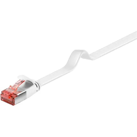Câble RJ45 Cat6 plat blindé blanc 1.50 m GOOBAY – image 1