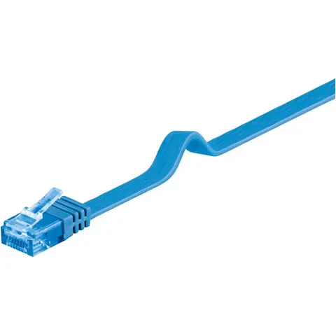 Câble RJ45 Cat6a plat Ble bleu 50cm GOOBAY – image 1