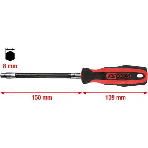 KS Tools ERGOTORQUE Stecknuss-Schraubendreher, 8 mm – Bild 1