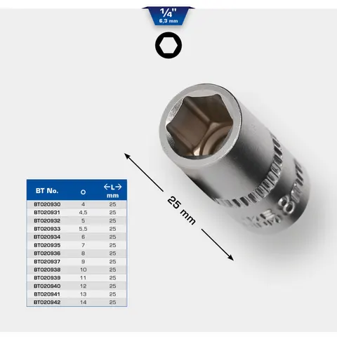 BRILLIANT TOOLS 1/4" inbus 8 mm - BT020936 – afbeelding 1