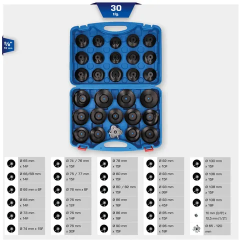 Brilliant Tools Ölfilterschlüssel-Satz, 30-tlg. – Bild 1