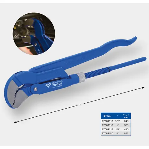 Brilliant Tools Eckrohrzange 2, 45° gewinkelt – Bild 1
