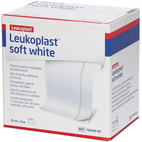 Leukoplast soft white Pflaster 8 cmx5 m Rolle – Bild 1