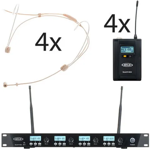 Sirus Quad R/4B 4 Headmike D 823 Set Mattschwarz – Bild 1