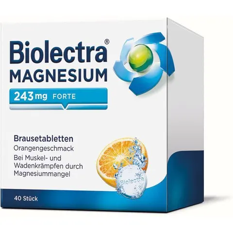 Magnesium Biolectra 243 forte Orange Brausetabletten – Bild 1