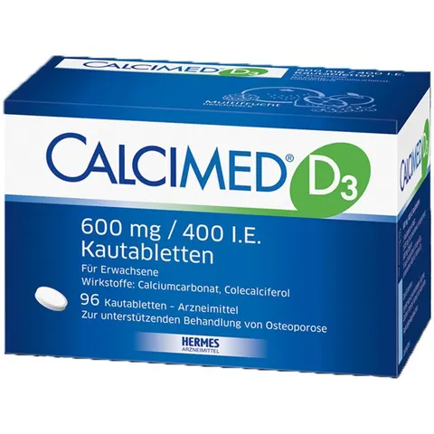 Calcimed D3 600 mg / 400 I.E. Kautabletten – Bild 1