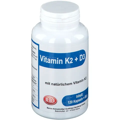 Vitamin K2+D3 Berco Kapseln 120 St – Bild 1