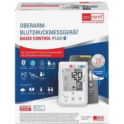 Aponorm Oberarm-Blutdruckmessgerät Basis Control PLUS BT – Bild 1
