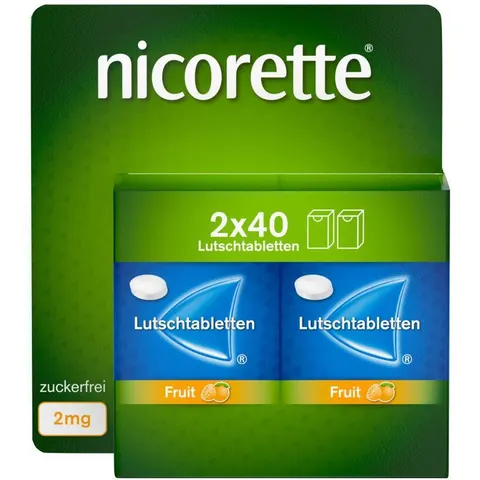 Nicorette Fruit 2 mg Lutschtabletten gepresst – Bild 1