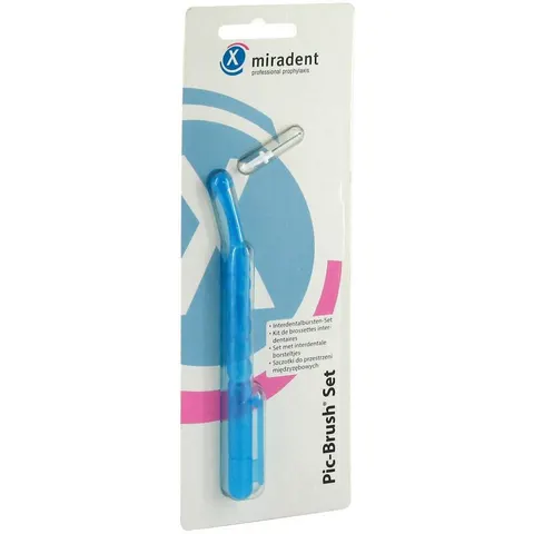 Miradent Interdentalbürsten Pic-Brush Set blau transparent – Bild 1