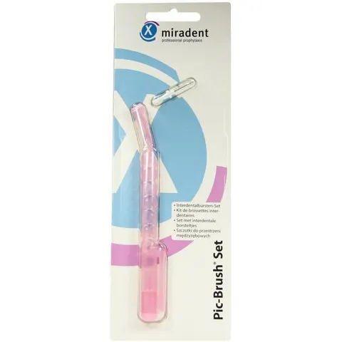 Miradent Interdentalbürsten Pic-Brush Set pink transparent – Bild 1