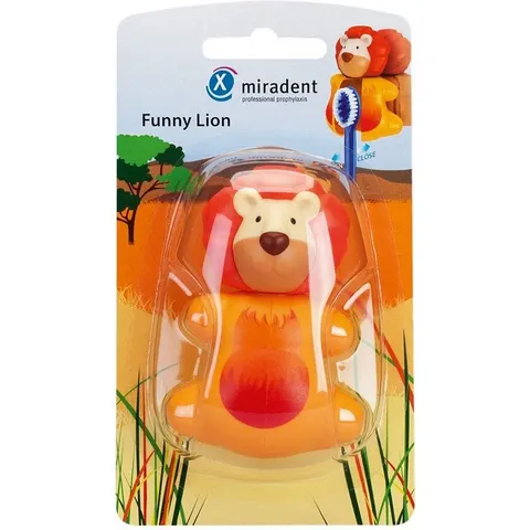 Miradent Kinderzahnbürstenhalter Funny Löwe – Bild 1