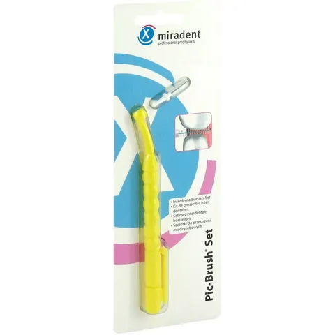 Miradent Interdentalbürsten Pic-Brush Set gelb – Bild 1