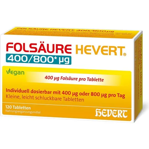Folsäure Hevert 400/800 μg Tabletten – Bild 1