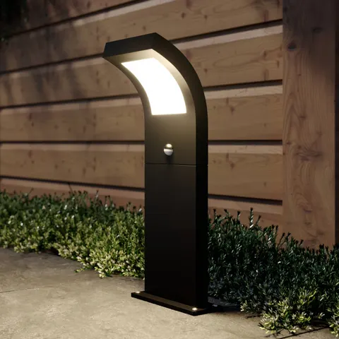 Arcchio LED path lamp Advik, 60 cm, anthracite, sensor, IP54 Advik, Black, Aluminium, Modern, Outdoor lights with Sensor – image 1