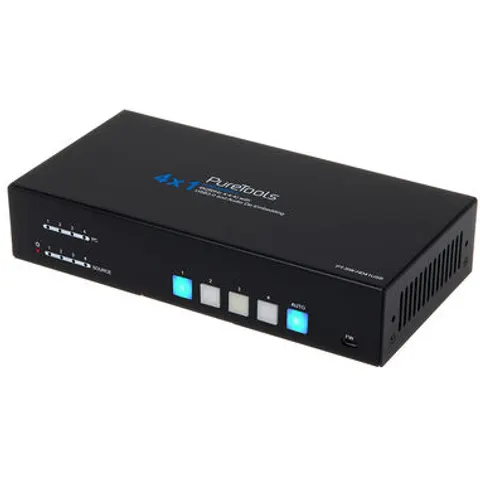 PureTools PT-SW-HD41USB 4x1 Switch & KVM nero – immagine 1