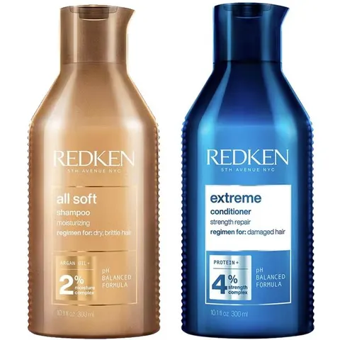 Redken All Soft Shampoo 300ml & Extreme Conditioner 300ml – image 1