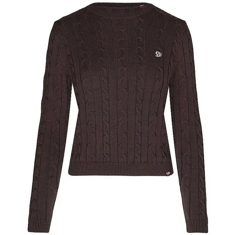 SUPERDRY Damen Sweater Essential SD&Co Cable braun L W – Bild 1
