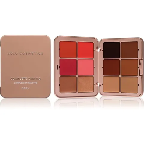 SOSU Cosmetics Complete Canvas Complexion Palette Multifunctionele Palette voor het Gezicht Tint Dark 26.4 g – afbeelding 1