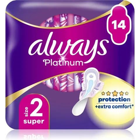 Always Platinum Super Size 2 sanitary towels 14 pc – image 1