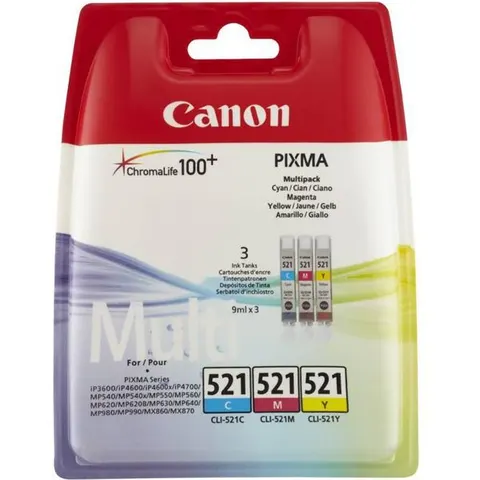 Canon CLI-521C/M/Y - 3-farbig - Druckerpatrone - Multipack – CLI521CMY – Bild 1